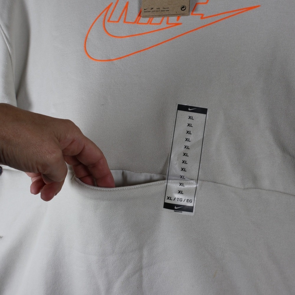 Nike FlyEase Youth XL Sweatshirt Light Iron Ore Mint Total Orange DM8539-072 NEW - Picture 6 of 12